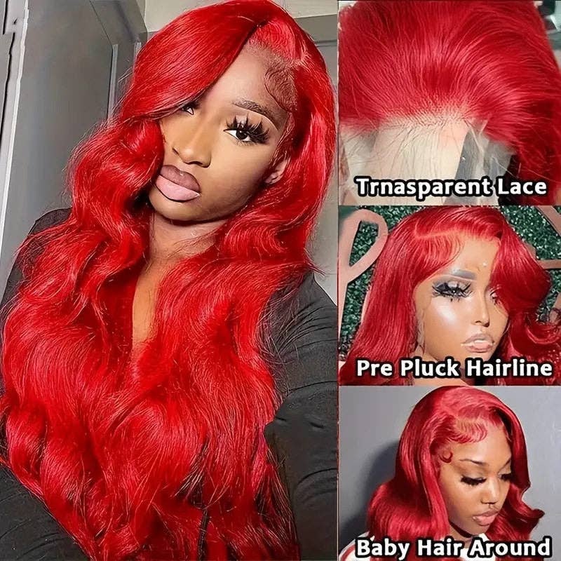 Lace Front Wig Fashion Women Synthetic Long Wavy Full Wig: LIGHT PINK / 30 Inches