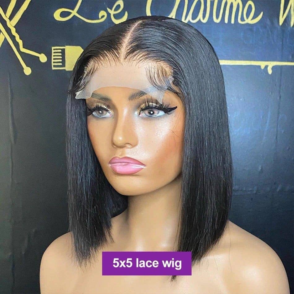 12A Vietnam Bone Straight Bob Human Hair Wig: OFF-WHITE / 14 Inches