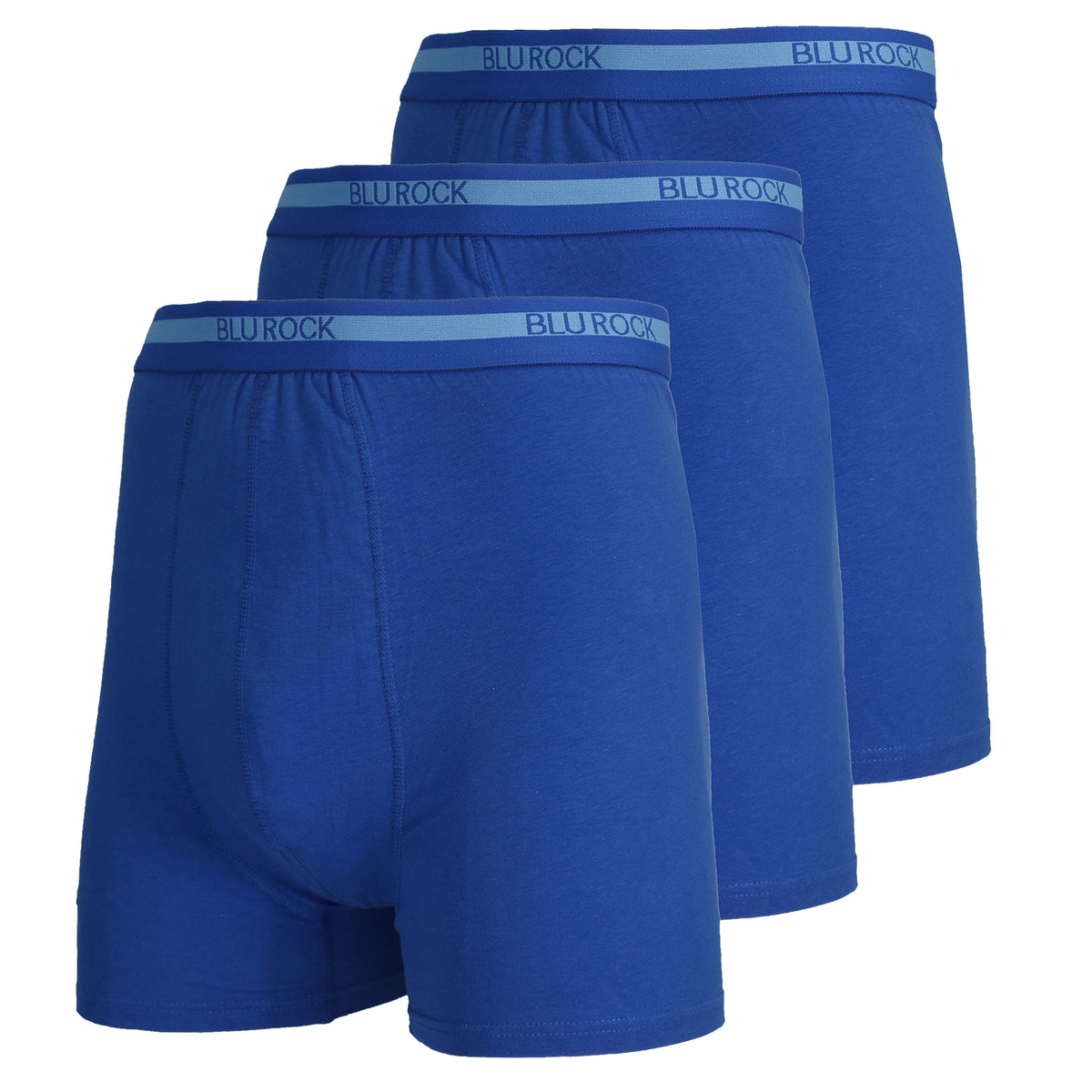 Blu Rock  Men's Stretch Cotton Boxer Briefs (3 Pack): Black / LARGE-3PCS