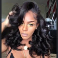 Short Curly Rose Wig High Temperature Synthetic Fiber Hairpiece: L256 Button Mesh Black