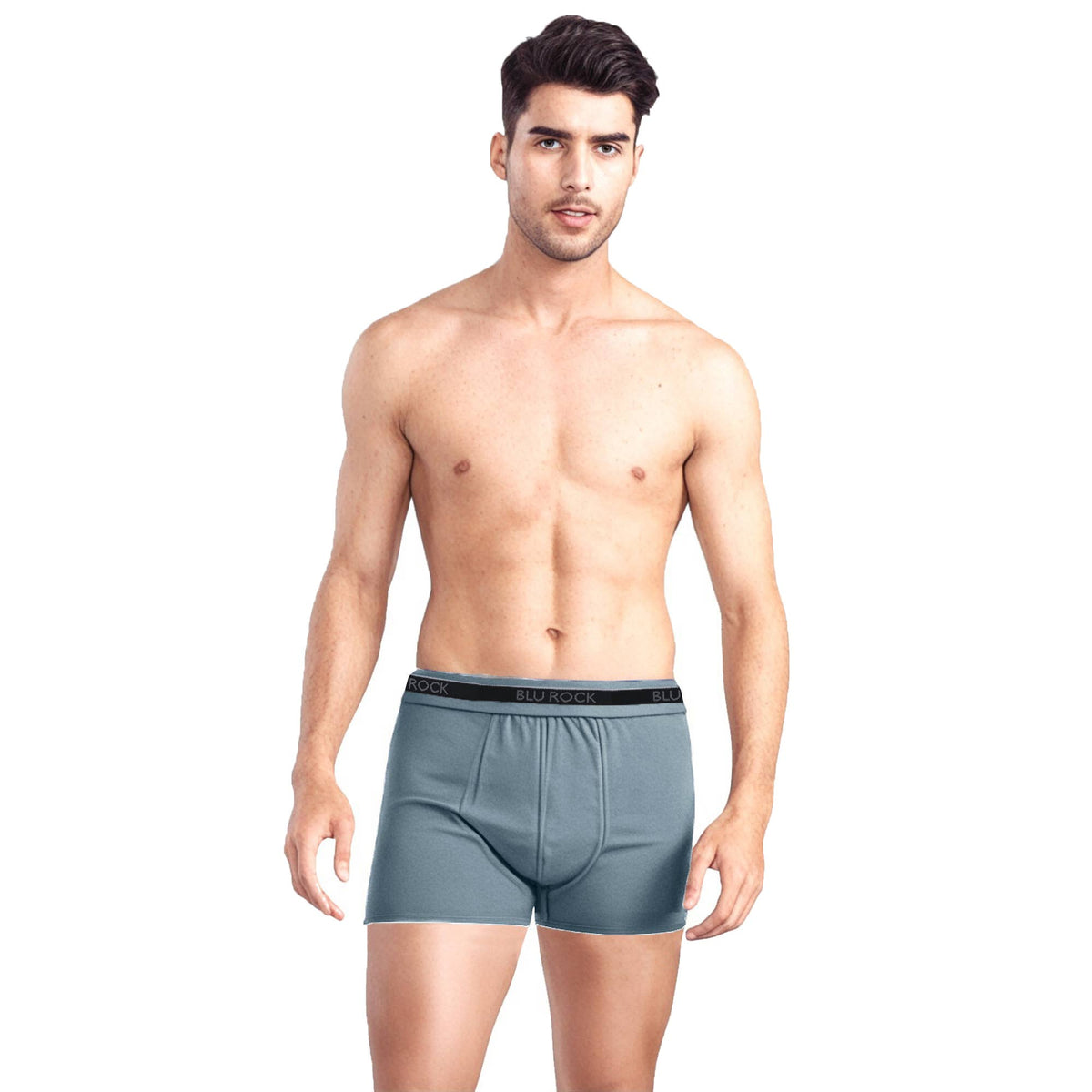 Blu Rock  Men's Stretch Cotton Boxer Briefs (3 Pack): Black / MEDIUM-3PCS