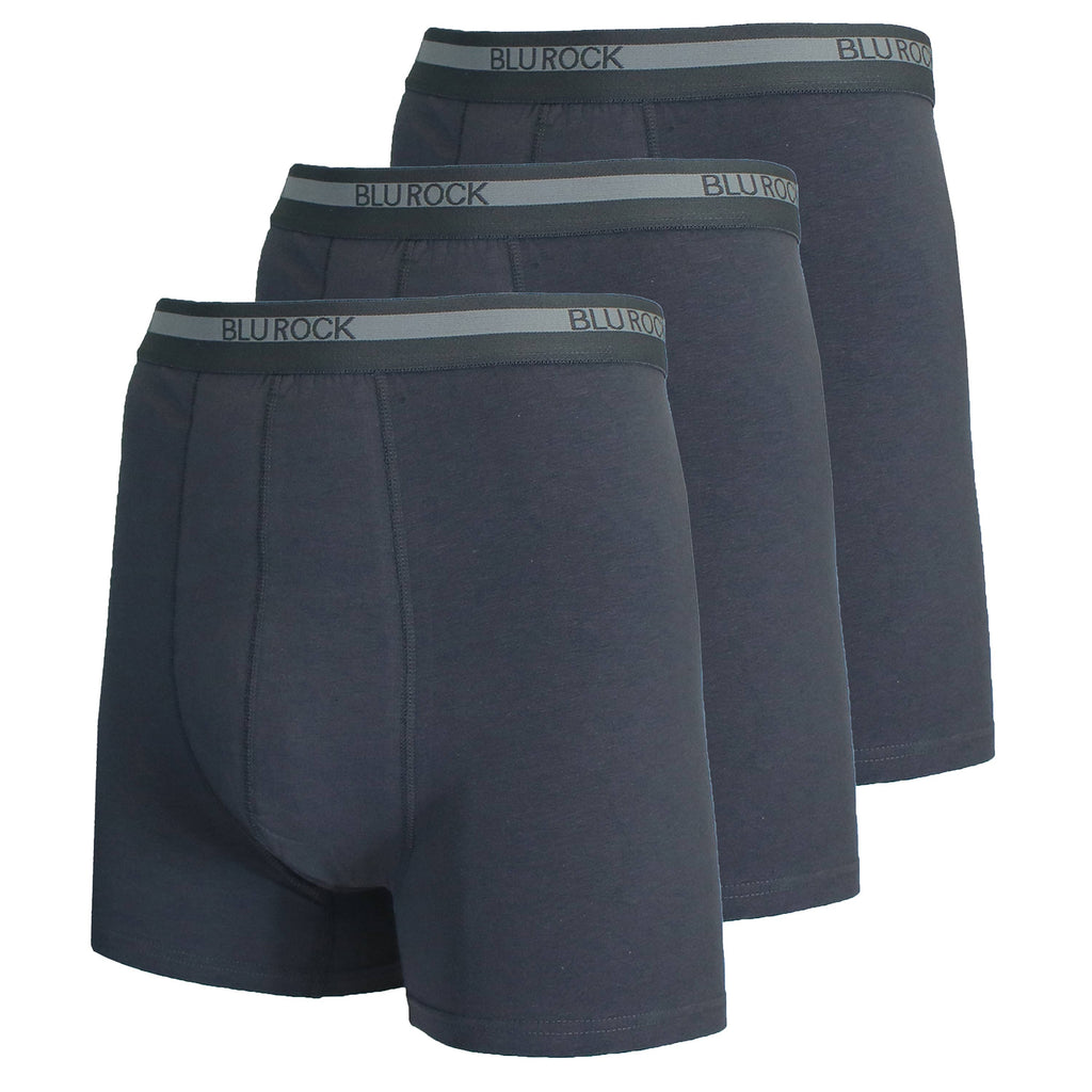 Blu Rock  Men's Stretch Cotton Boxer Briefs (3 Pack): Black / MEDIUM-3PCS