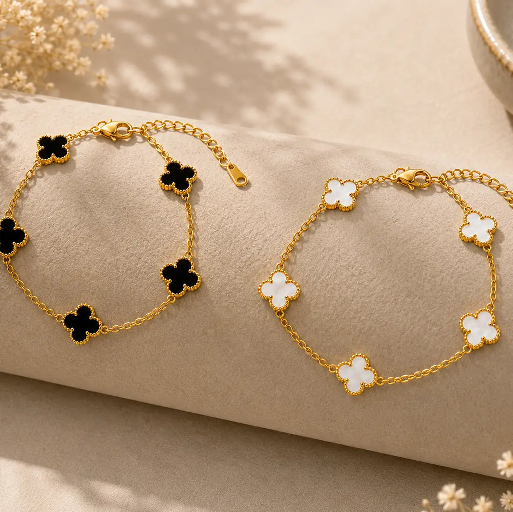 Clover Multi Station Bracelet - Gold Plated
