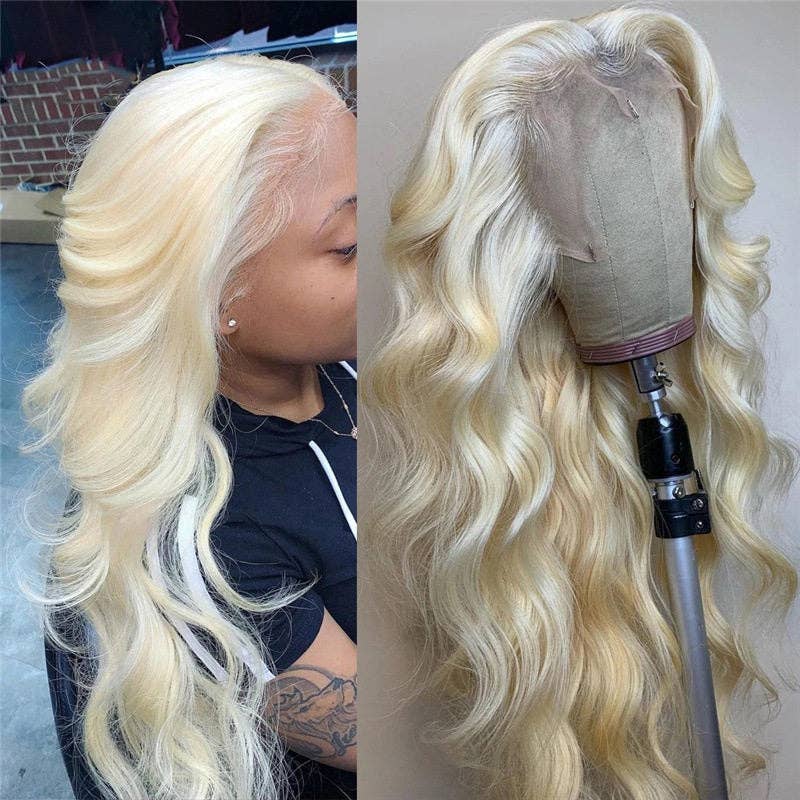 Lace Front Wig Fashion Women Synthetic Long Wavy Full Wig: LIGHT PINK / 30 Inches