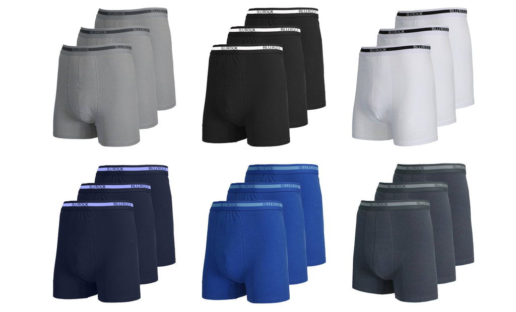 Blu Rock  Men's Stretch Cotton Boxer Briefs (3 Pack): Black / SMALL-3PCS