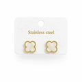Clover Stud Earrings – Stainless Steel | Gold Minimal