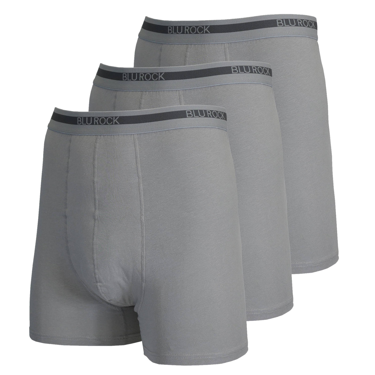 Blu Rock  Men's Stretch Cotton Boxer Briefs (3 Pack): Black / LARGE-3PCS