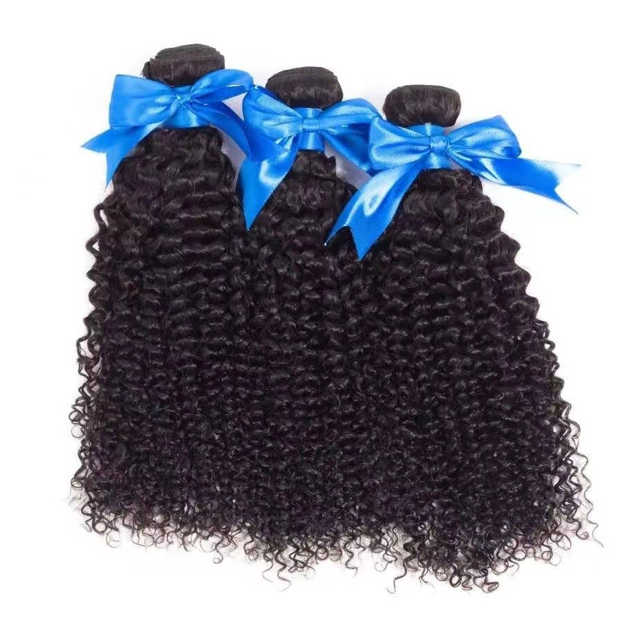 Bulk Hair Deep Wave Yaki Spiral Curl African Kinky Curl Weft: L528 black / 16 inches