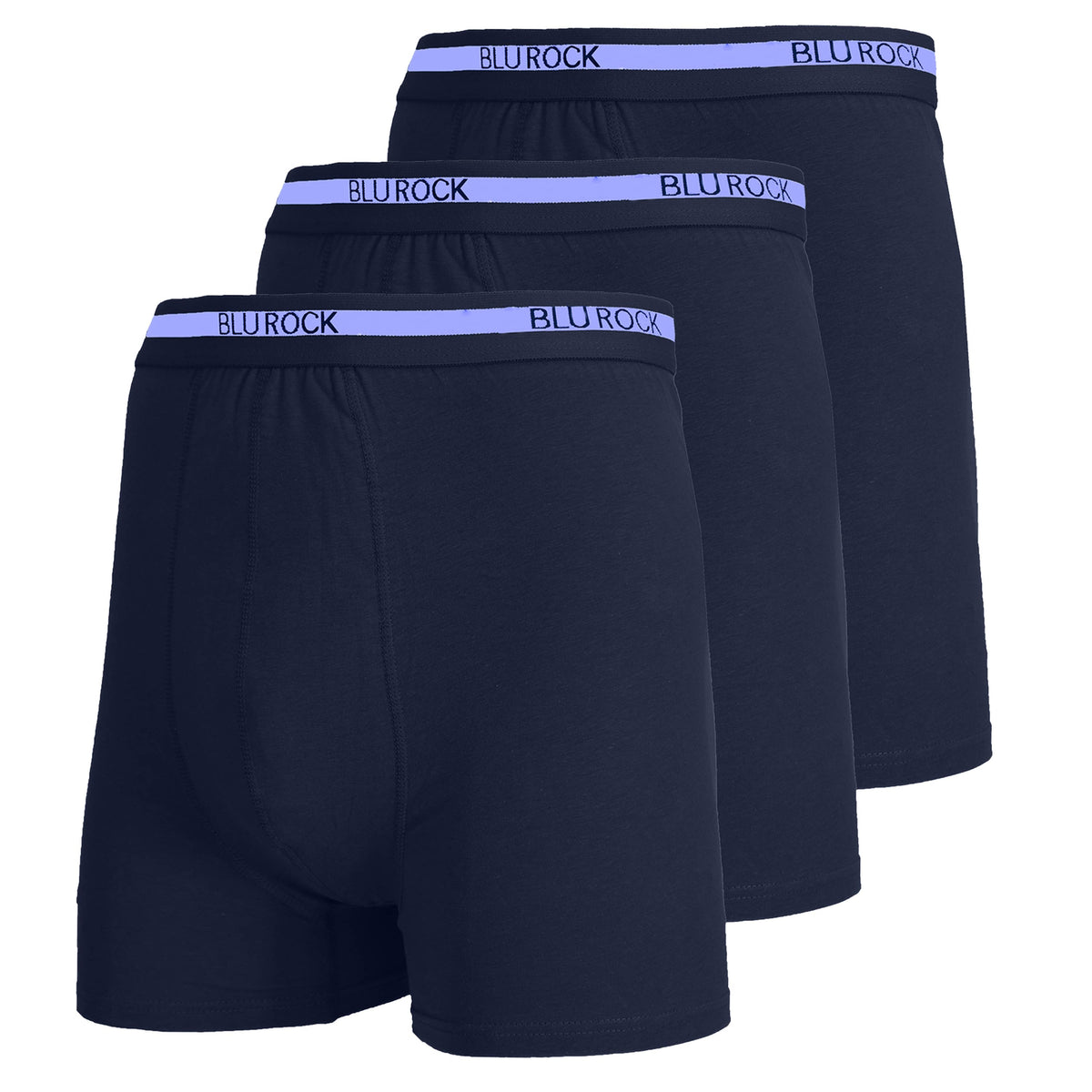 Blu Rock  Men's Stretch Cotton Boxer Briefs (3 Pack): Black / XLARGE-3PCS