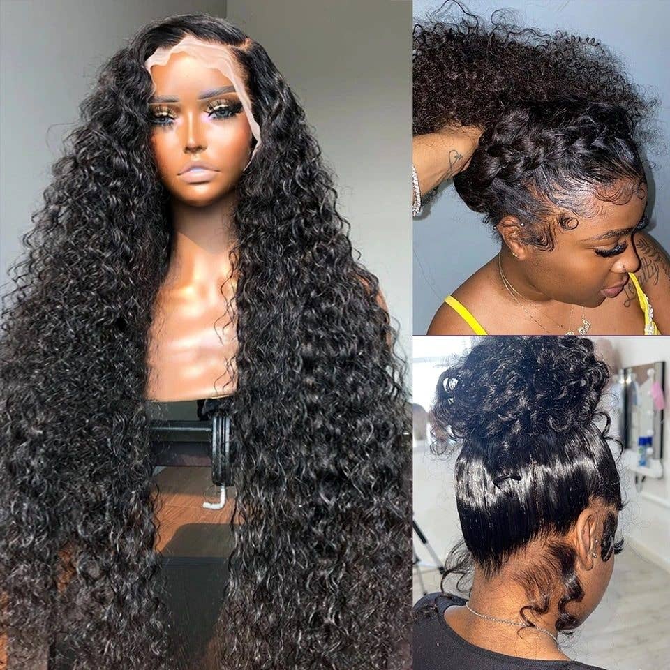 13X4 Lace Front Wig Human Hair Full Wig: WINE RED / 26 Inches