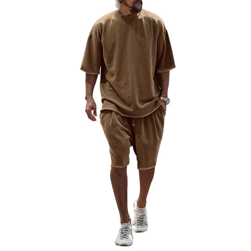 Summer Men's Casual Sportswear T-Shirt Shorts Set