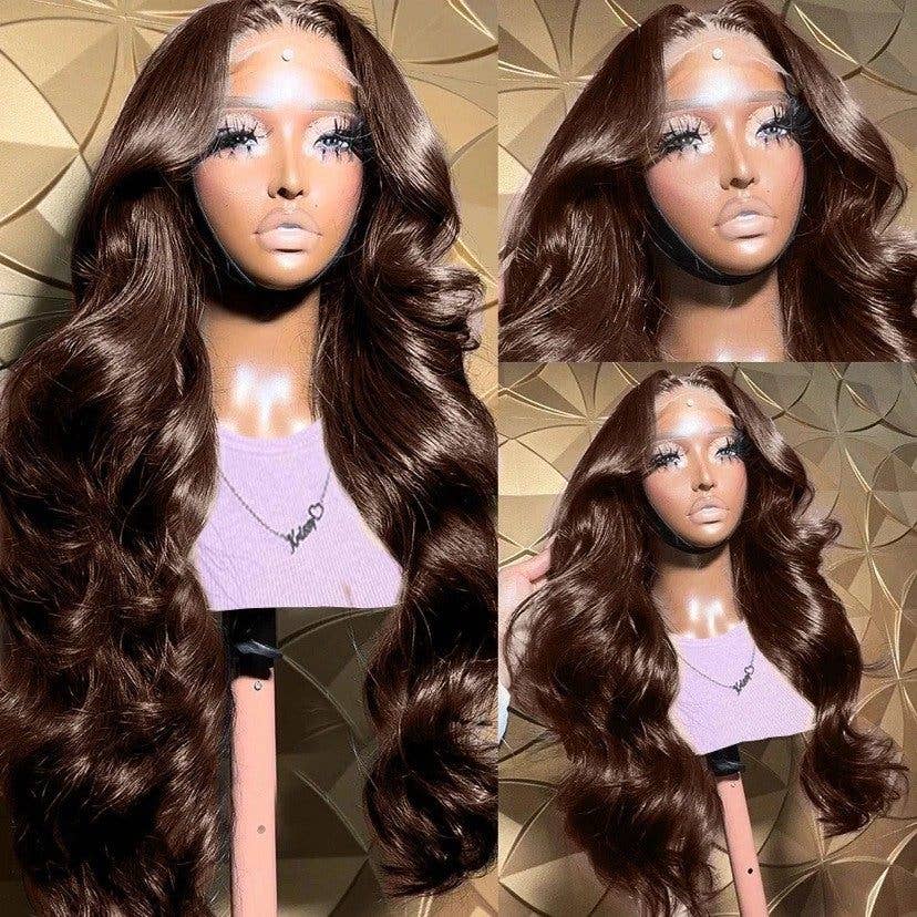 Lace Front Wig Fashion Women Synthetic Long Wavy Full Wig: LIGHT PINK / 30 Inches