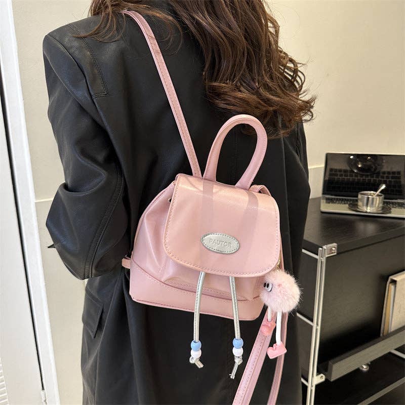 Mochila Retro de Color Liso para Mujer Casual Viajes: Marrón / Con Accesorios