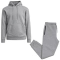 2-Piece Men’s Fleece-Lined Pullover Hoodie & Jogger Set: Heather Gray / L