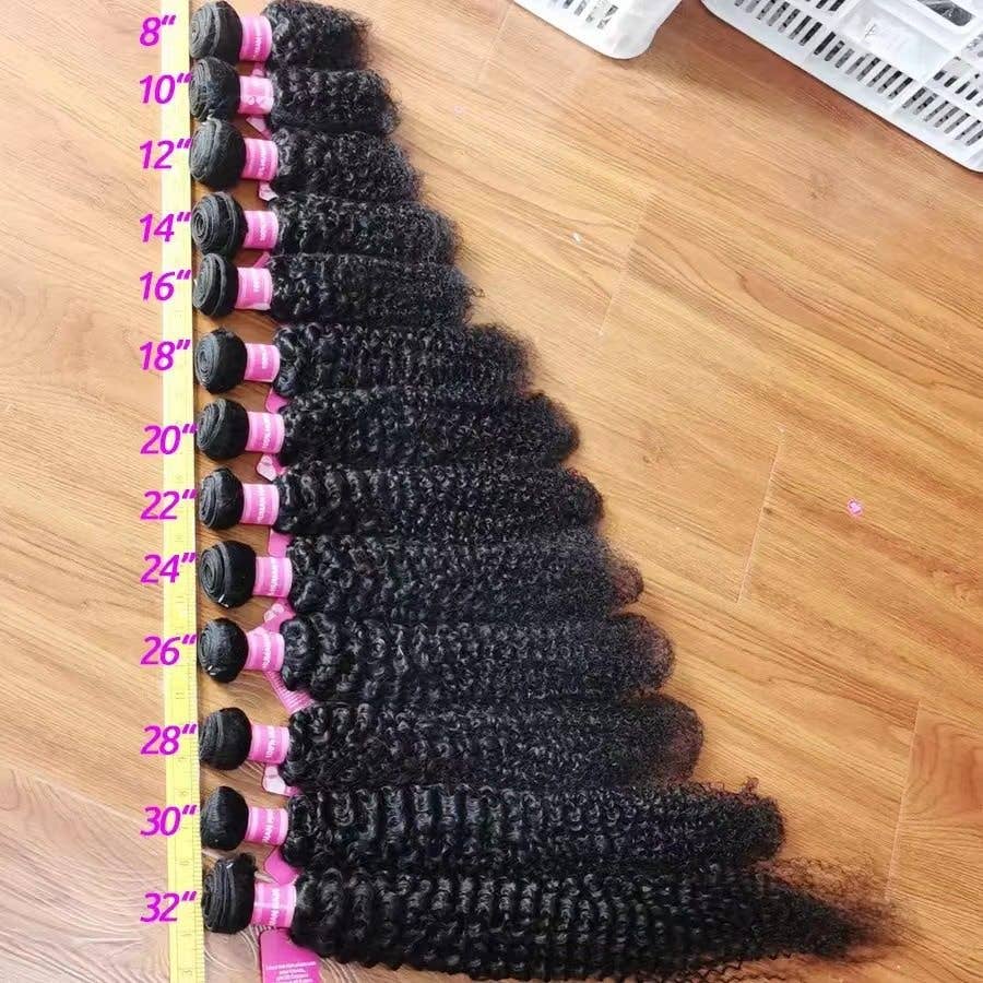 Bulk Hair Deep Wave Yaki Spiral Curl African Kinky Curl Weft: L528 black / 16 inches