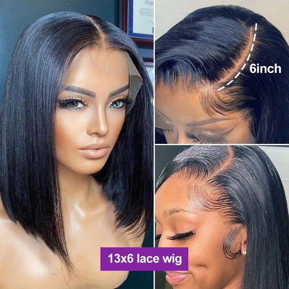 12A Vietnam Bone Straight Bob Human Hair Wig: OFF-WHITE / 14 Inches