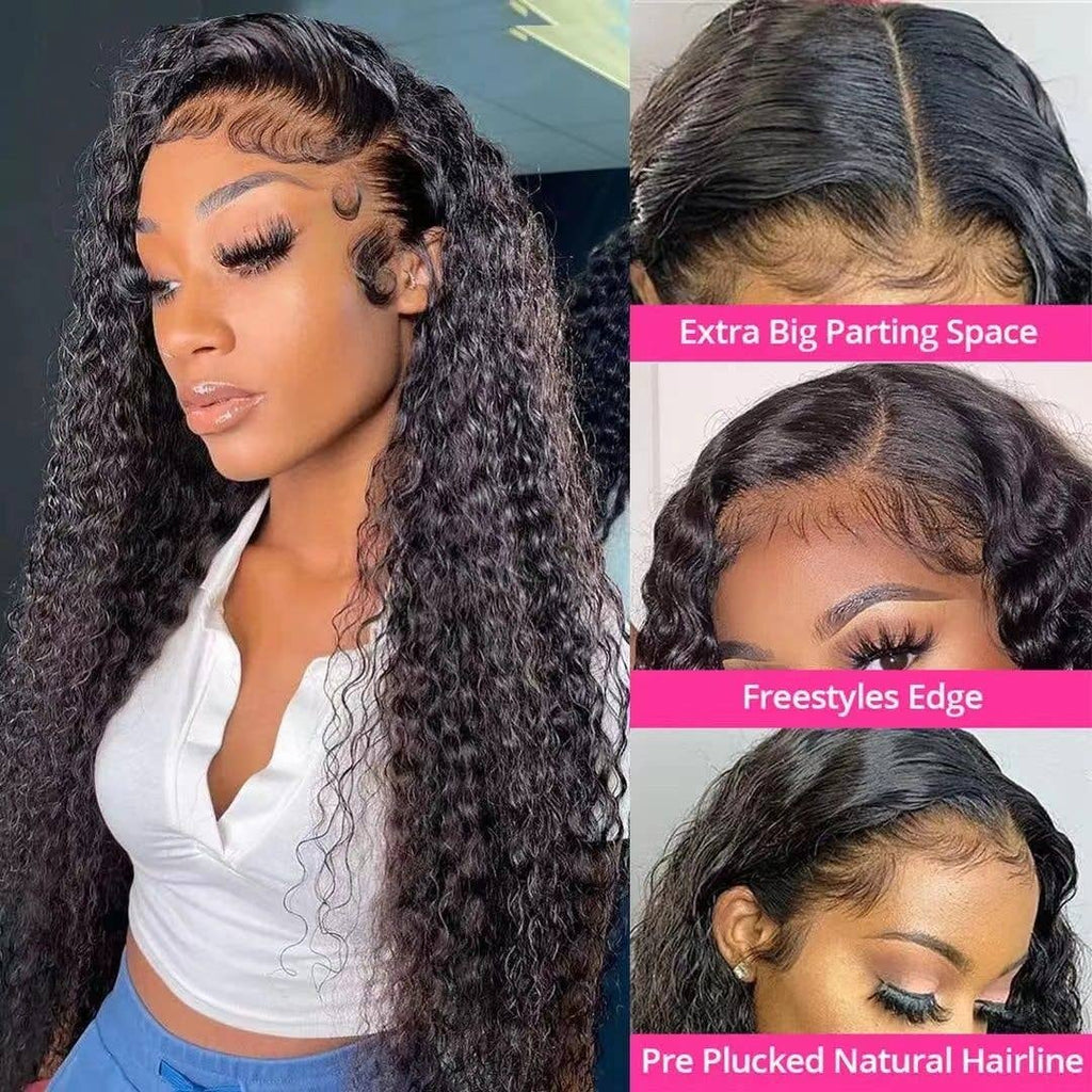 African Women's Synthetic Lace Front Wig: L135 black / 16 inches