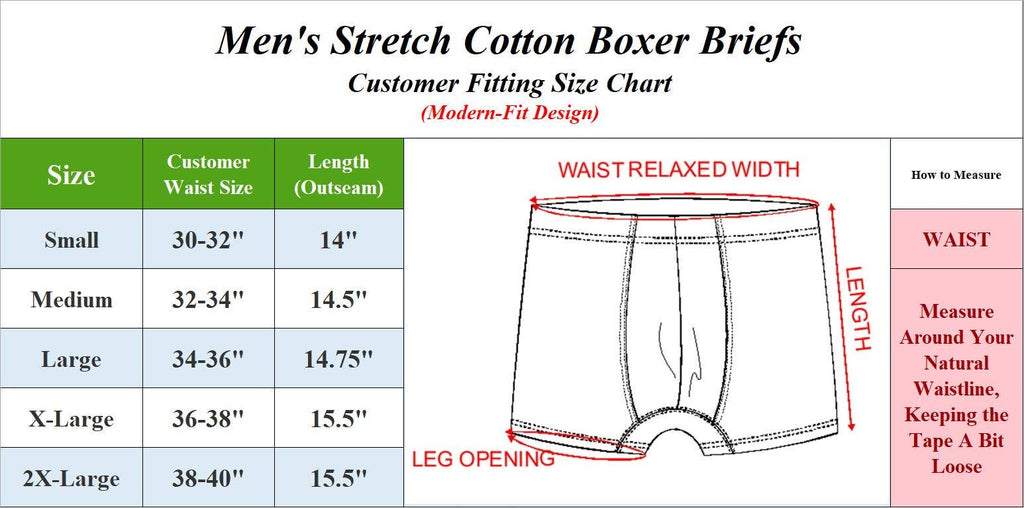 Blu Rock  Men's Stretch Cotton Boxer Briefs (3 Pack): Black / SMALL-3PCS