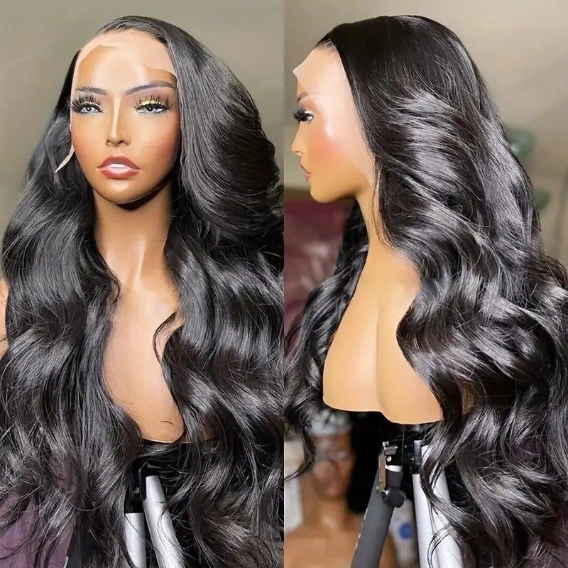 Lace Front Wig Fashion Women Synthetic Long Wavy Full Wig: LIGHT PINK / 30 Inches