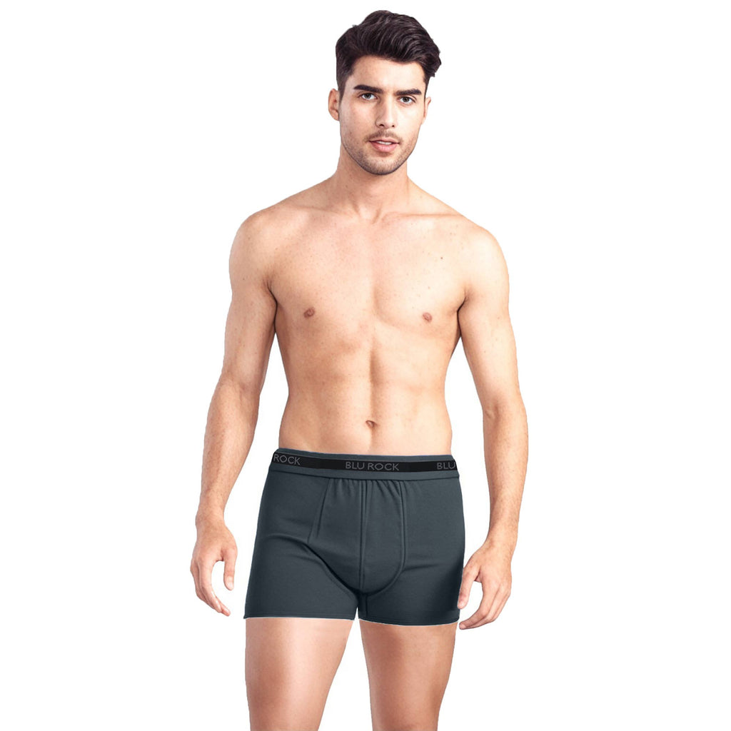 Blu Rock  Men's Stretch Cotton Boxer Briefs (3 Pack): Black / LARGE-3PCS
