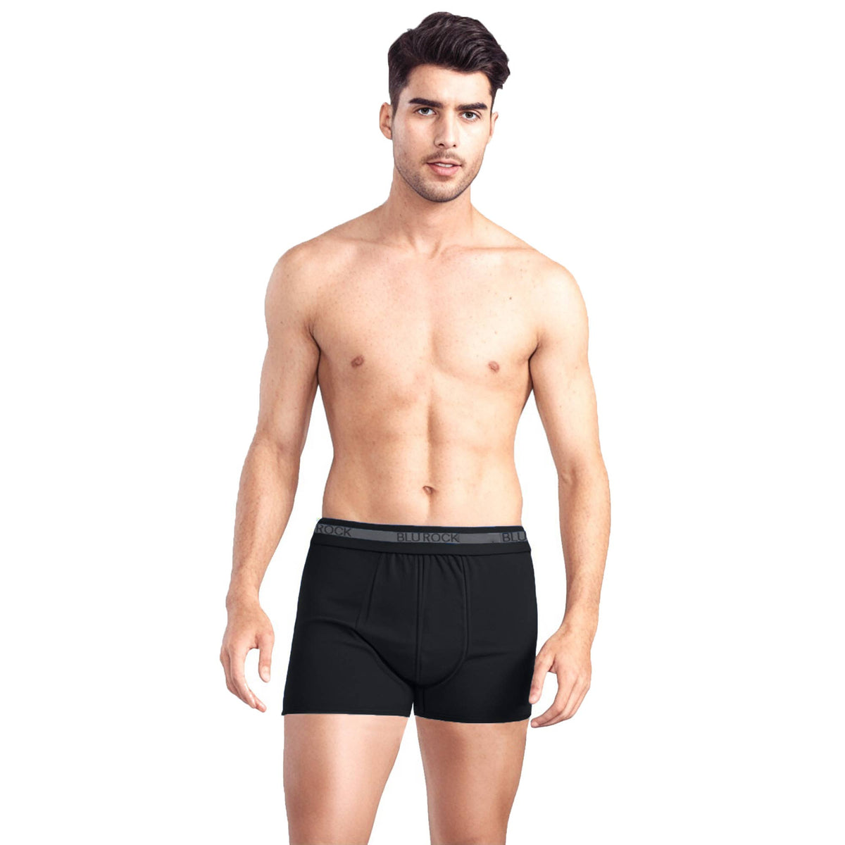 Blu Rock  Men's Stretch Cotton Boxer Briefs (3 Pack): Black / XXLARGE-3PCS