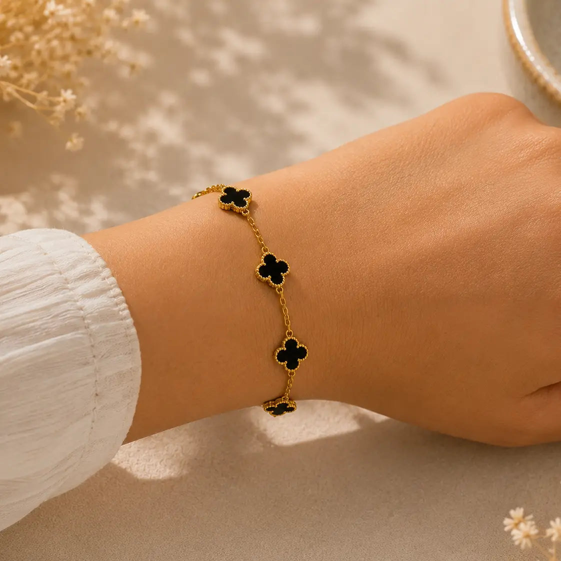 Clover Multi Station Bracelet - Gold Plated