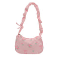 Large Capacity Floral Shoulder Bag Sweet Commuter Purse: Blush Pink
