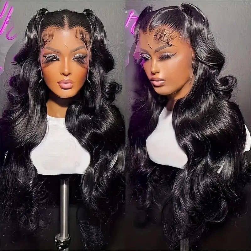 Lace Front Wig Fashion Women Synthetic Long Wavy Full Wig: LIGHT PINK / 30 Inches