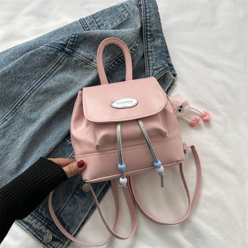 Mochila Retro de Color Liso para Mujer Casual Viajes: Marrón / Con Accesorios