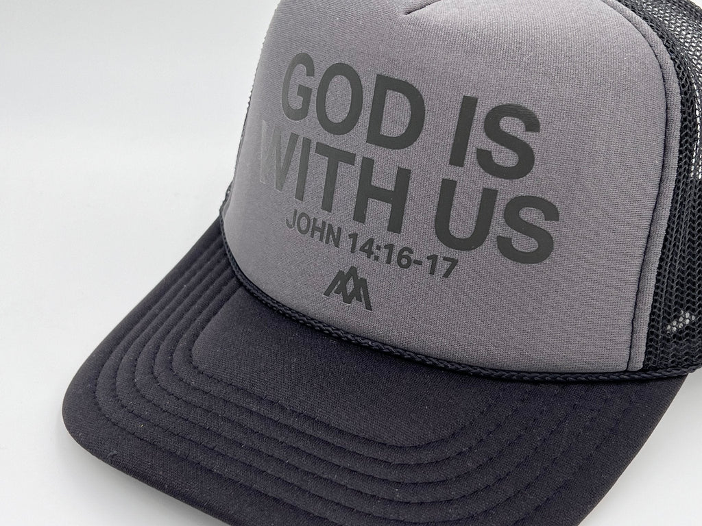 God is With Us 泡棉網帽 - 炭灰色